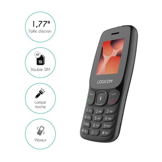 LOGICOM E45 4G Mobiele Telefoon Zwart