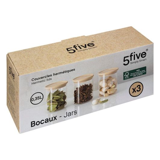 Set de 3 borcane de sticlă 350 ml