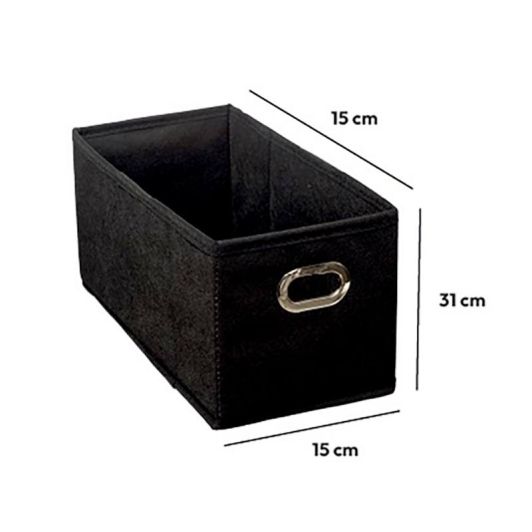 Cutie de depozitare pliabilă neagră 15x31 cm