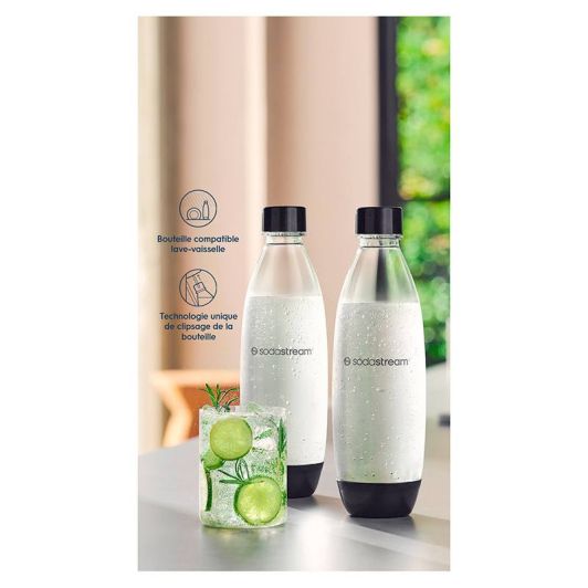 Sticle SODASTREAM – Set de 2 x 1L – Se pot spăla în mașina de spălat vase