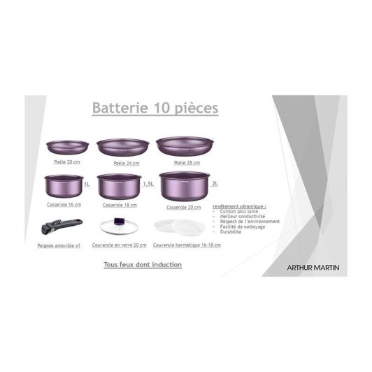 Set de vase de gătit ceramice Arthur Martin, format din 10 piese