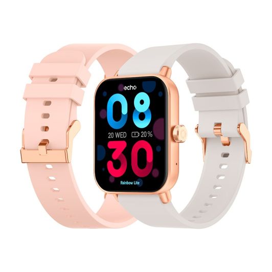 Smartwatch ECHO Rainbow Lite Bransoletka różowa Szara