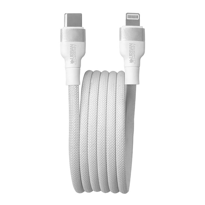 Cablu USB-C la Lightning URBAN FACTORY, alb