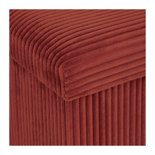 Opvouwbare fluwelen poef (kubus) – 38x38x38 cm – Terracotta kleur