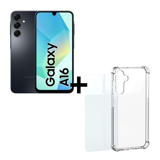 Samsung Galaxy A16 4G – 128 GB – Midnight Blue – Beschermingspakket (Hoes   Screenprotector)