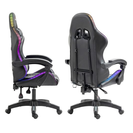 Scaun de gaming AMSTRAD AMS ULTIMATE LED negru