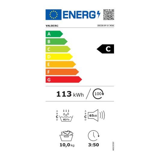 Uscător de rufe cu pompă de căldură VALBERG DHP 10 C W566C