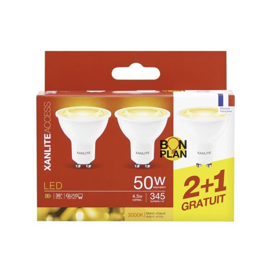 lampă XANLITE GU10 x3 45LM 3000K