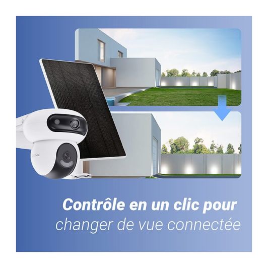 Cameră de securitate wireless EZVIZ HB90 4MP 2K cu baterie și panou solar