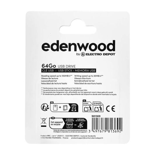 Stick USB EDENWOOD de 64 GB