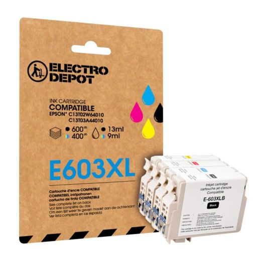 Cartuș de cerneală Epson E603 XL compatibil, negru și colorat (Starfish)