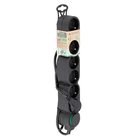 ZENITECH Steckdosenleiste x6 1,5 m schwarz