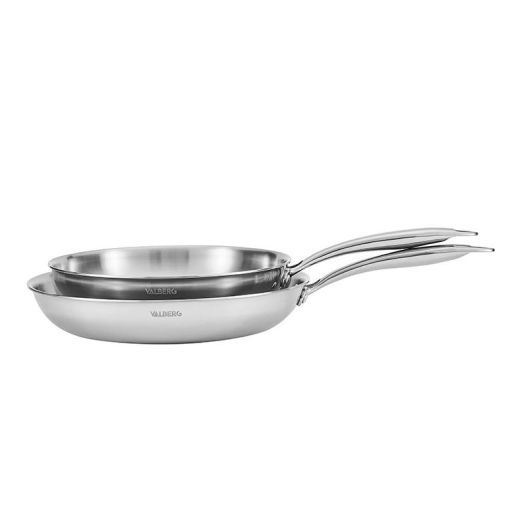 Zestaw VALBERG 2 patelni Tripley ze stali nierdzewnej o średnicy 24 i 28 cm
