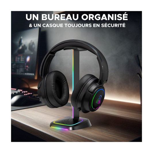 Suport pentru căști de gaming G-LAB Kult Stand Neon - Iluminare RGB - Stabil