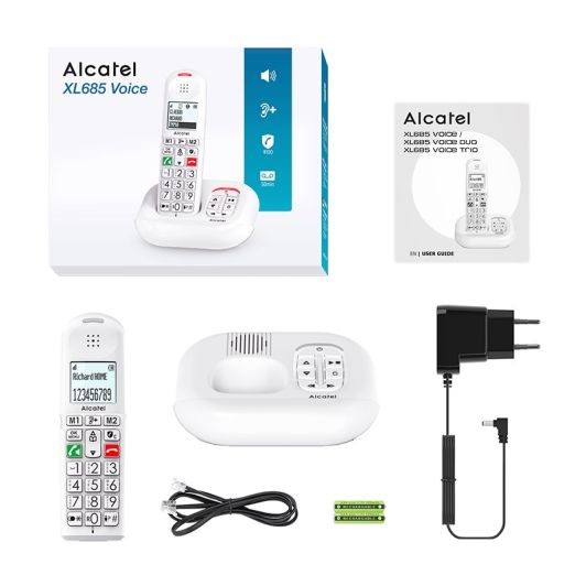Telefon fix pentru seniori ALCATEL XL 685 Solo cu robot telefonic – Alb