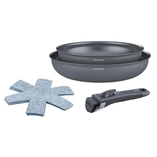 Set ARTHUR MARTIN pannen 24 28 cm keramiek