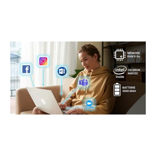 Laptop DANEW Dbook 175 - 17 inch - Celeron - 8GB RAM - SSD de 512GB