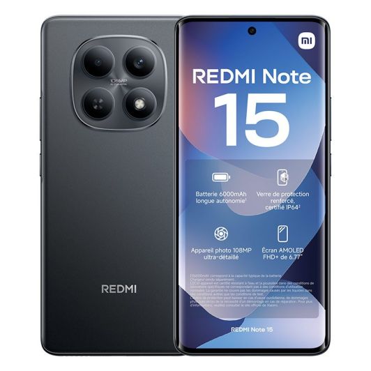 Smartphone XIAOMI Redmi Note 15 4G 256GB Zwart   Hoesje