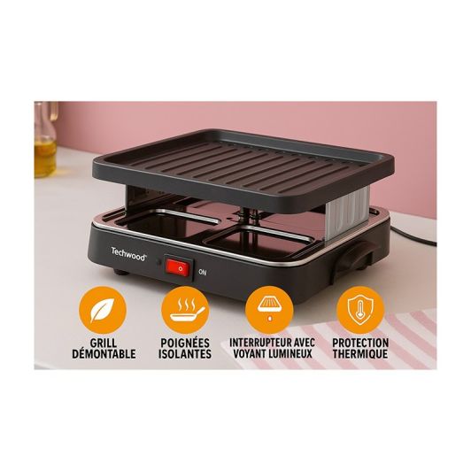 TECHWOOD Raclette pentru 4 persoane grătar TRA-46