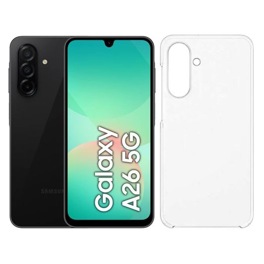 Smartphone SAMSUNG Galaxy A26 5G 128 GB Zwart   Transparante hoes