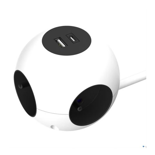 QUARX Stekkerdoos 4 Stopcontacten   USB-A & USB-C - Kabel 3m