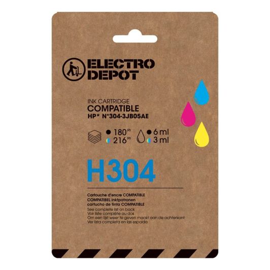 Cartuș ELECTRO DEPOT compatibil HP H304, pachet negru și colorat