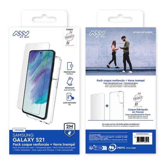 Étui et protection d'écran Pack Myway pour S21