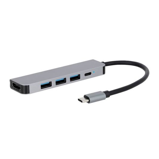 HUB USB-C 5-în-1 - Adaptor multifuncțional cu HDMI, USB, SD și încărcare rapidă