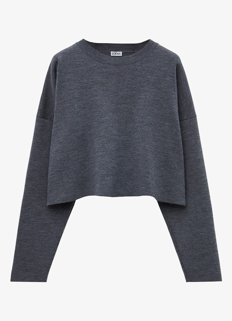 LOEWE Fine-knit cropped wool sweater with logo