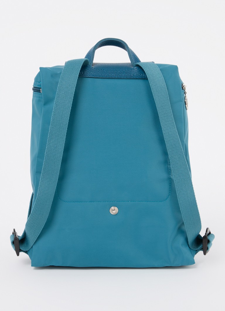 Longchamp Le Pliage Vihreä reppu nahkayksityiskohdilla