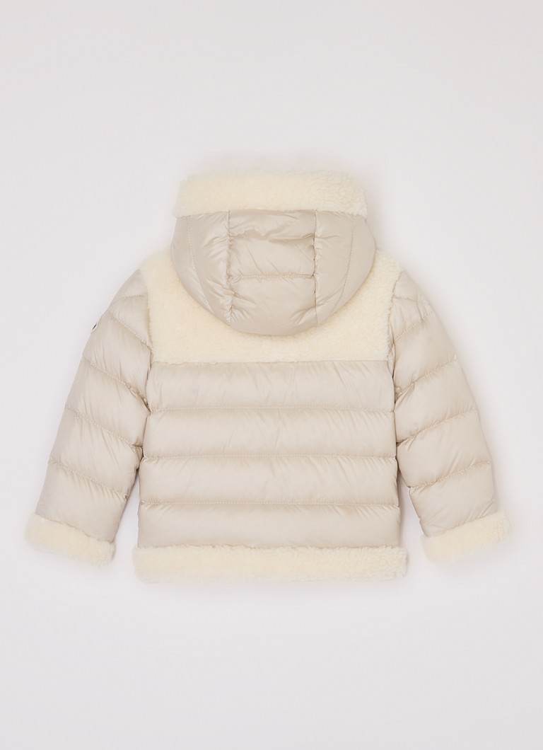 Moncler Dofi stepēta jaka ar dūnu pildījumu un teddy detaļām