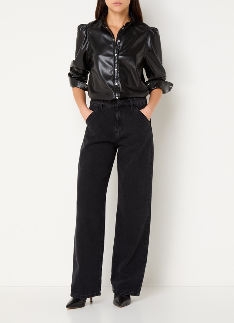 ba&sh Caxie faux leather blouse