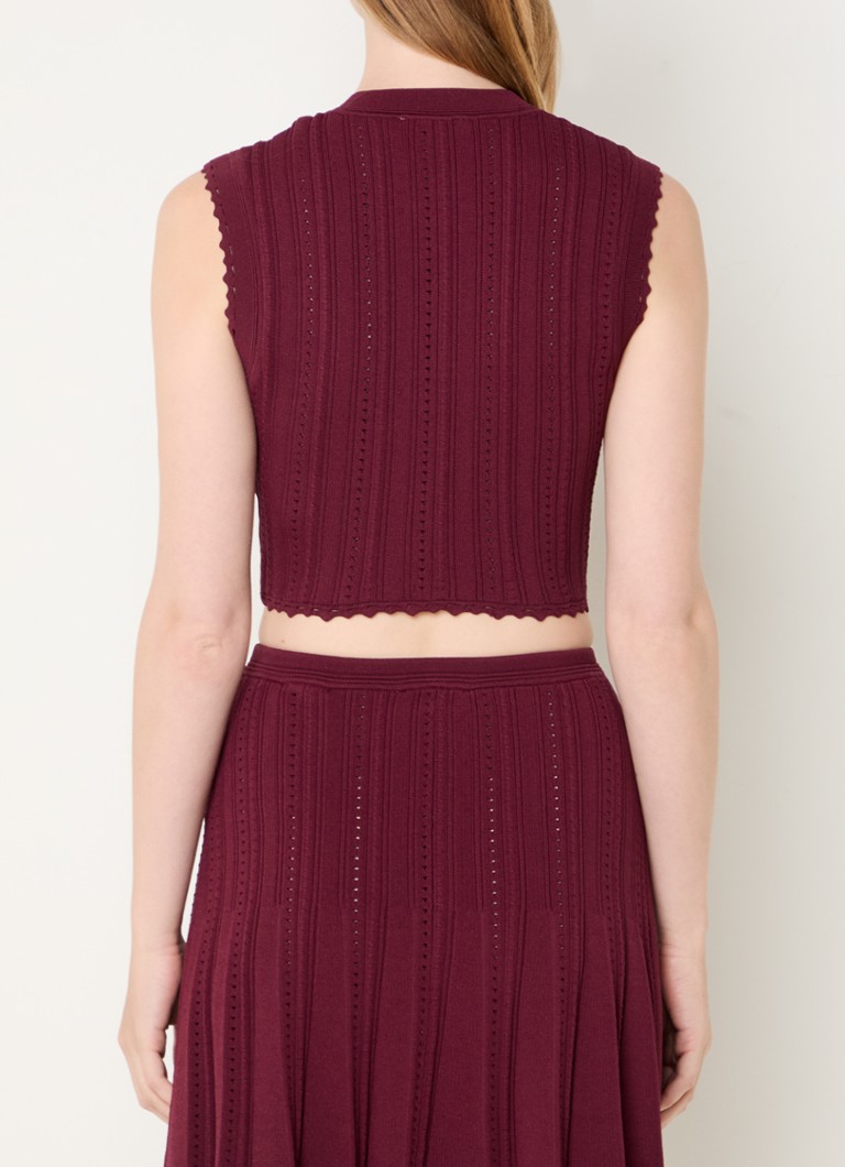 Sandro Chunky knit crop top with openwork design
