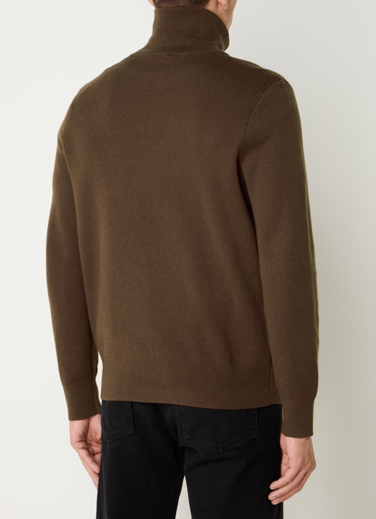 Sandro Fine-knit sweater in wool blend with half zip