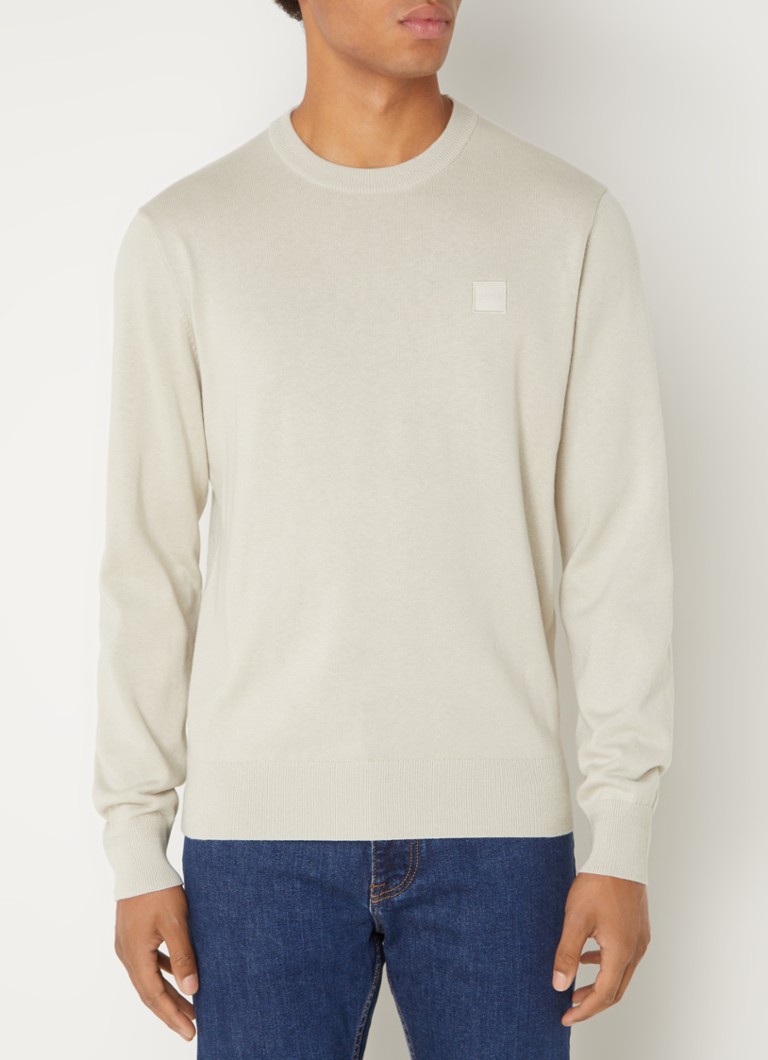 HUGO BOSS Kanovano fine-knit pullover in cashmere blend with logo