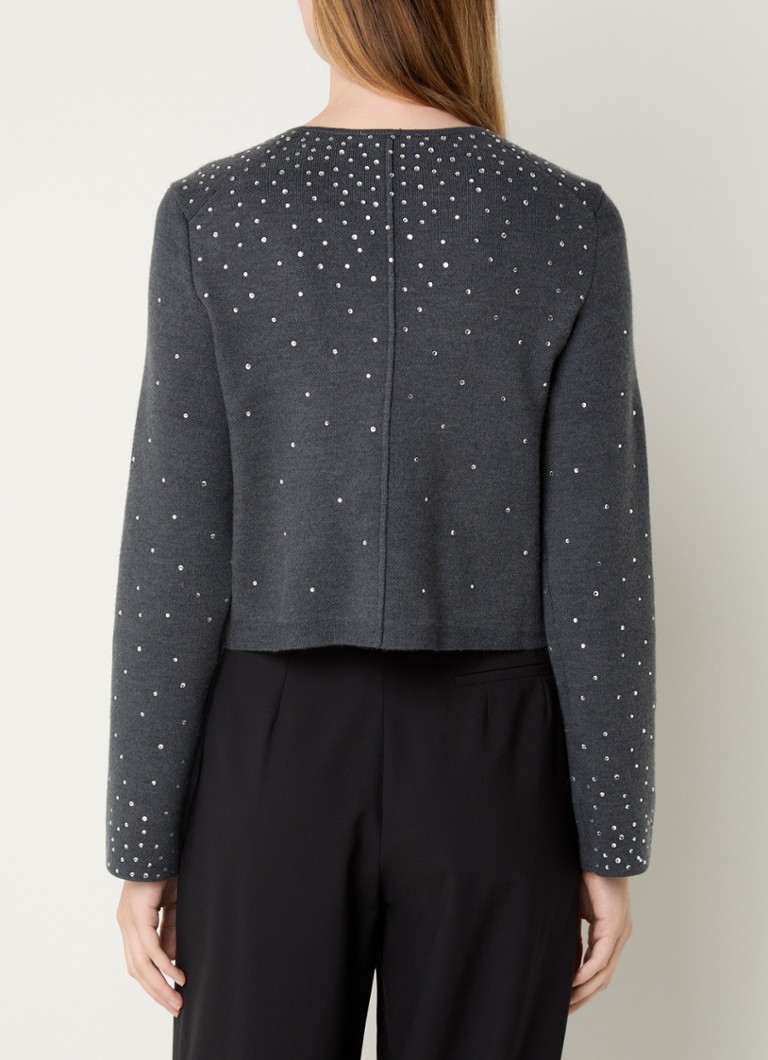 Maje  Fijngebreid vest in wolblend met strass