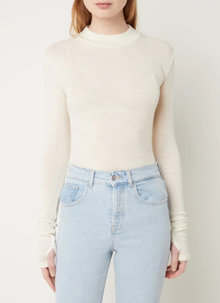 Claudie Pierlot Fine-knit wool long-sleeved shirt