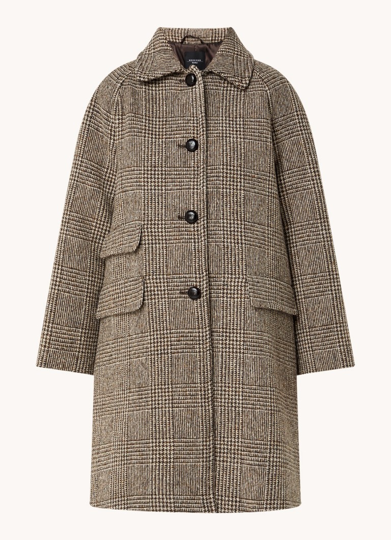 Palton MaxMara din lână virgină cu model piele de șarpe.