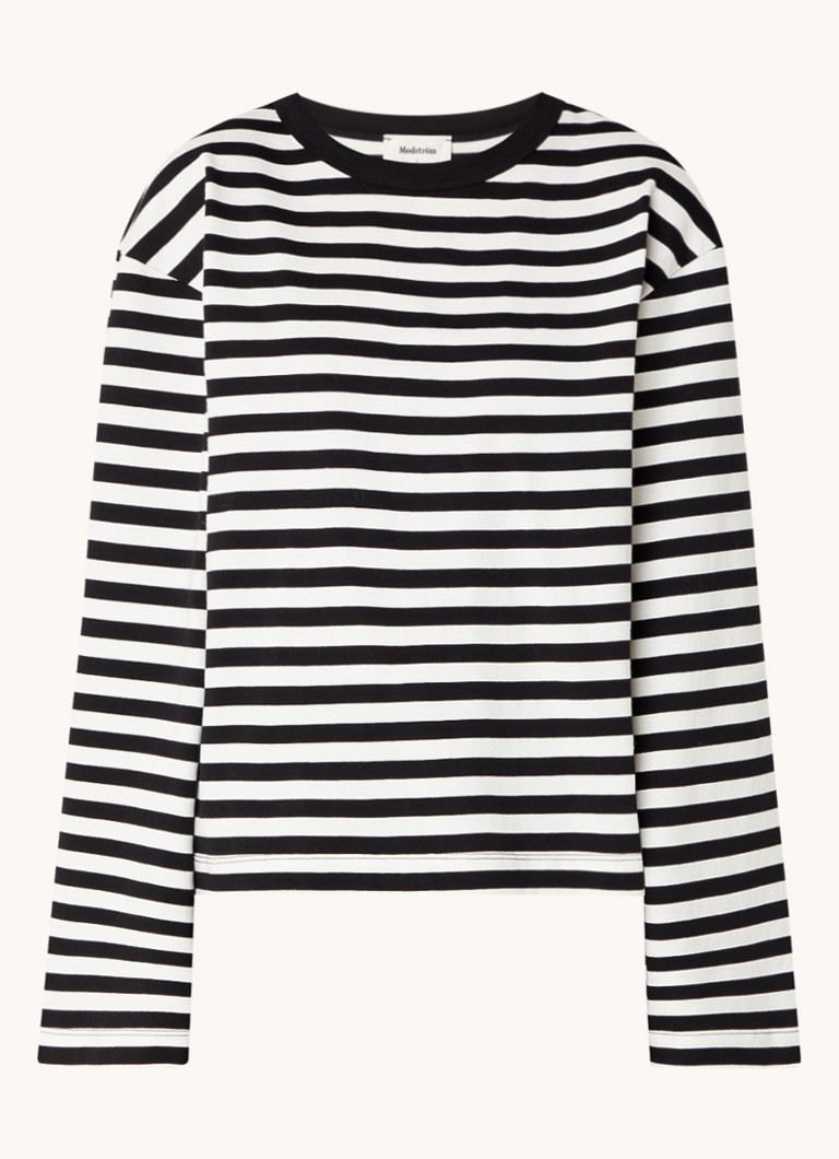 Camicia a maniche lunghe Modström Hellen in cotone biologico con righe stampate