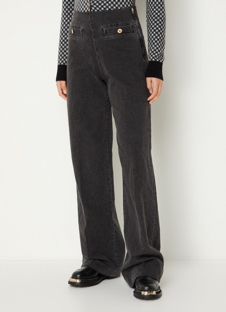 Sandro  High waist loose fit jeans met steekzakken