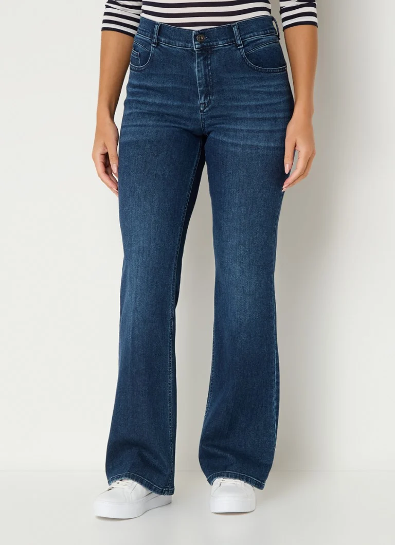 Gardeur Zuri high waist straight leg jeans in lyocell blend with medium wash