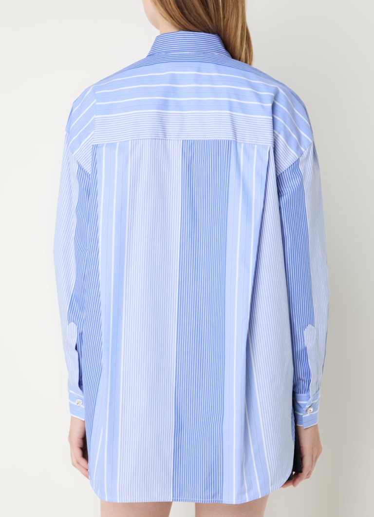 Maje Oversized blouse with stripe print and chest pocket