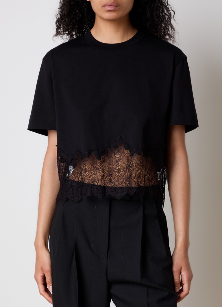 Κοντό μπλουζάκι Givenchy με λεπτομέρειες από δαντέλα