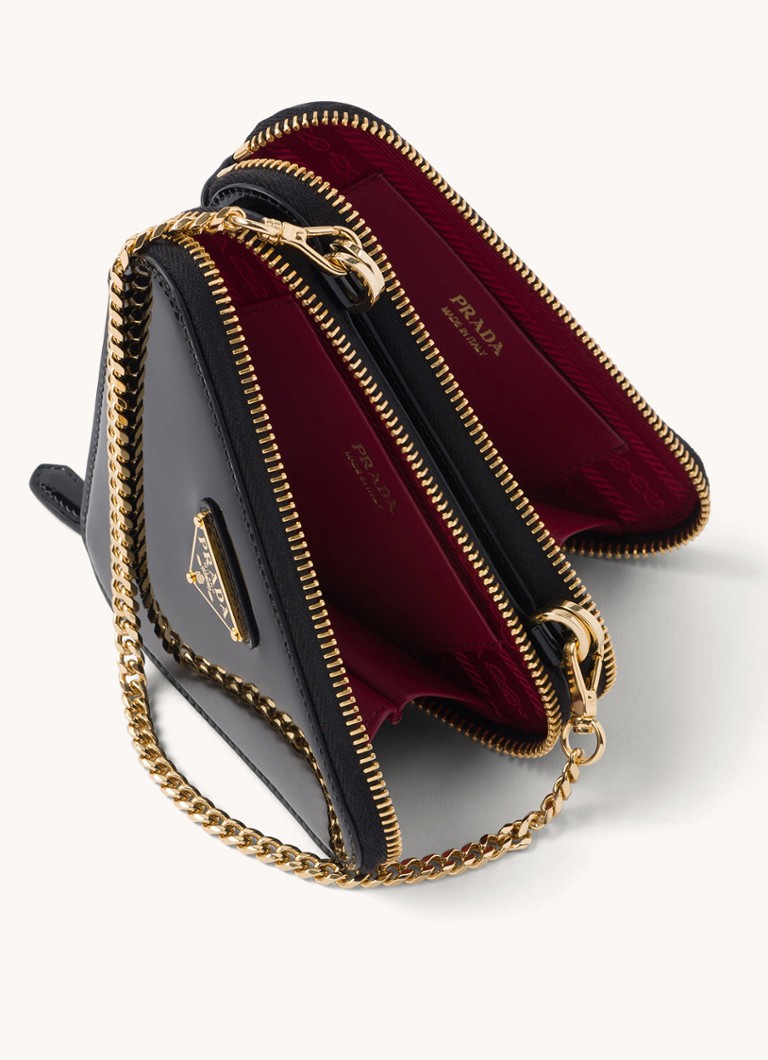 Prada Triangle Mini patent leather crossbody bag