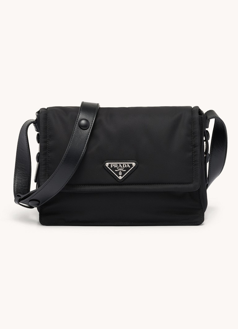 Prada maza Re-Nylon stepēta plecu soma ar ādas detaļām