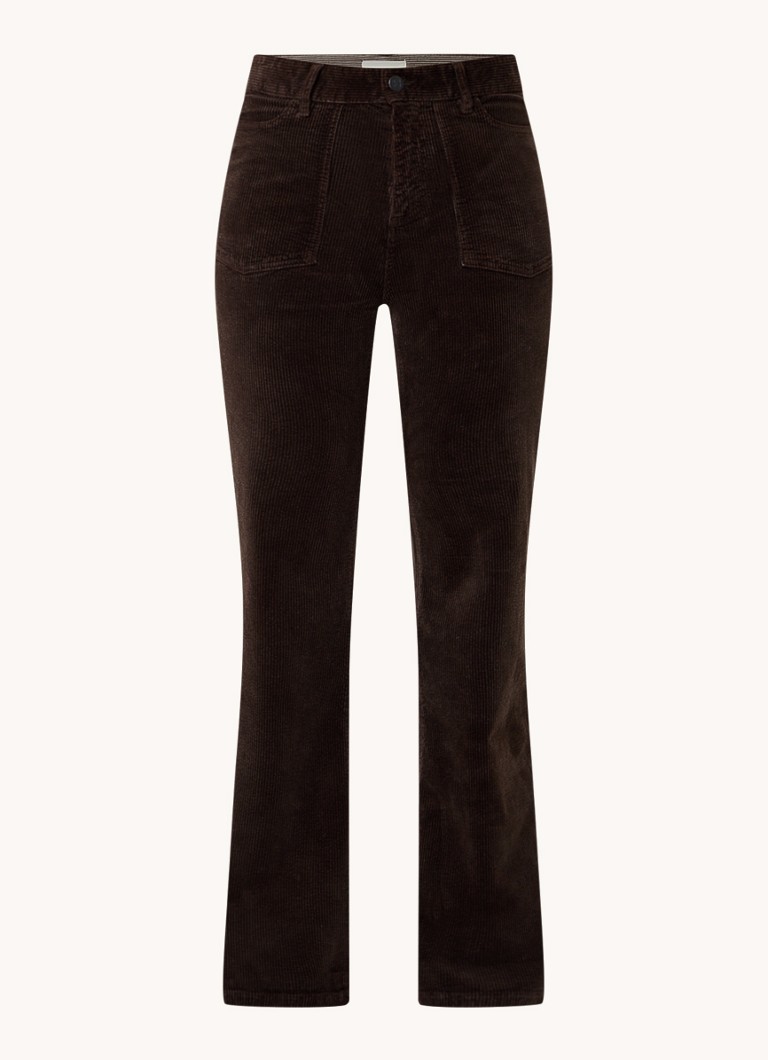 Calças de cintura alta e corte folgado em veludo cotelê, modelo Nazia, da Gerard Darel.