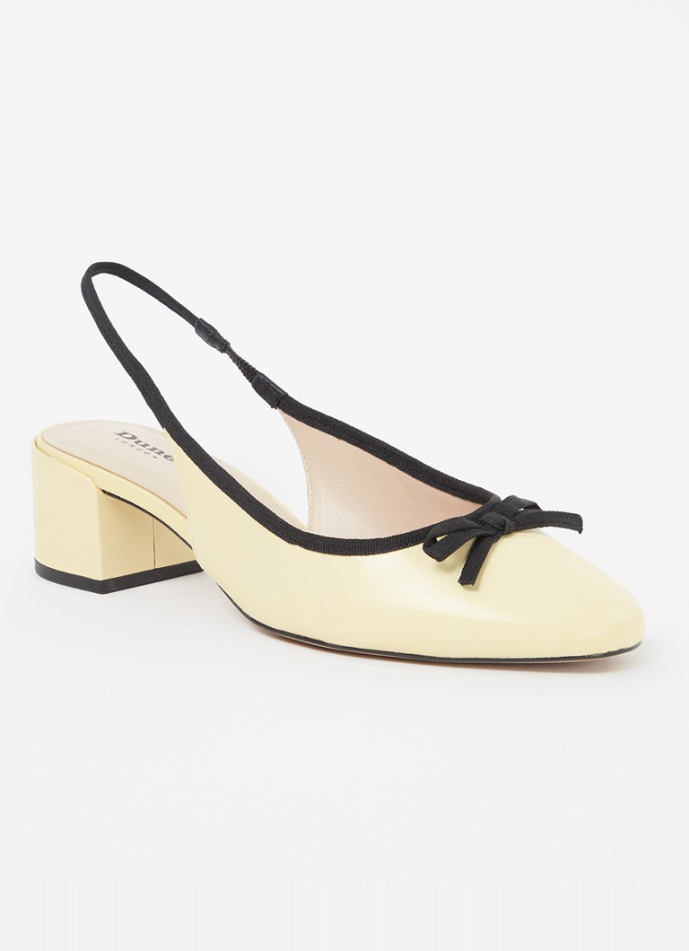 Pantofi eleganți din piele cu toc și fundă de la Dune London.