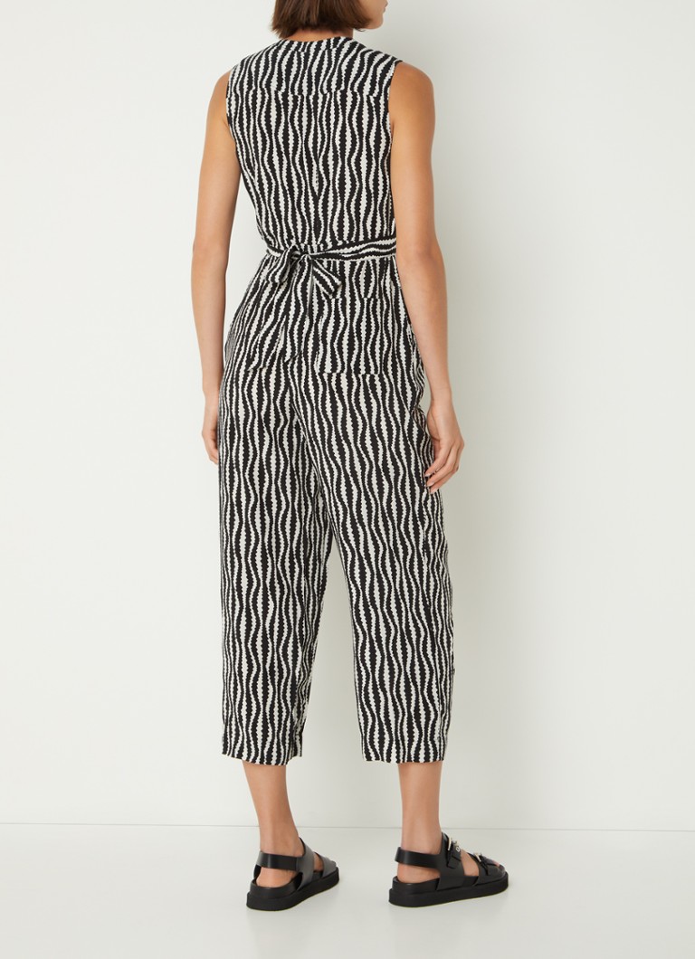 Whistles  Josie mouwloze straight fit jumpsuit met print