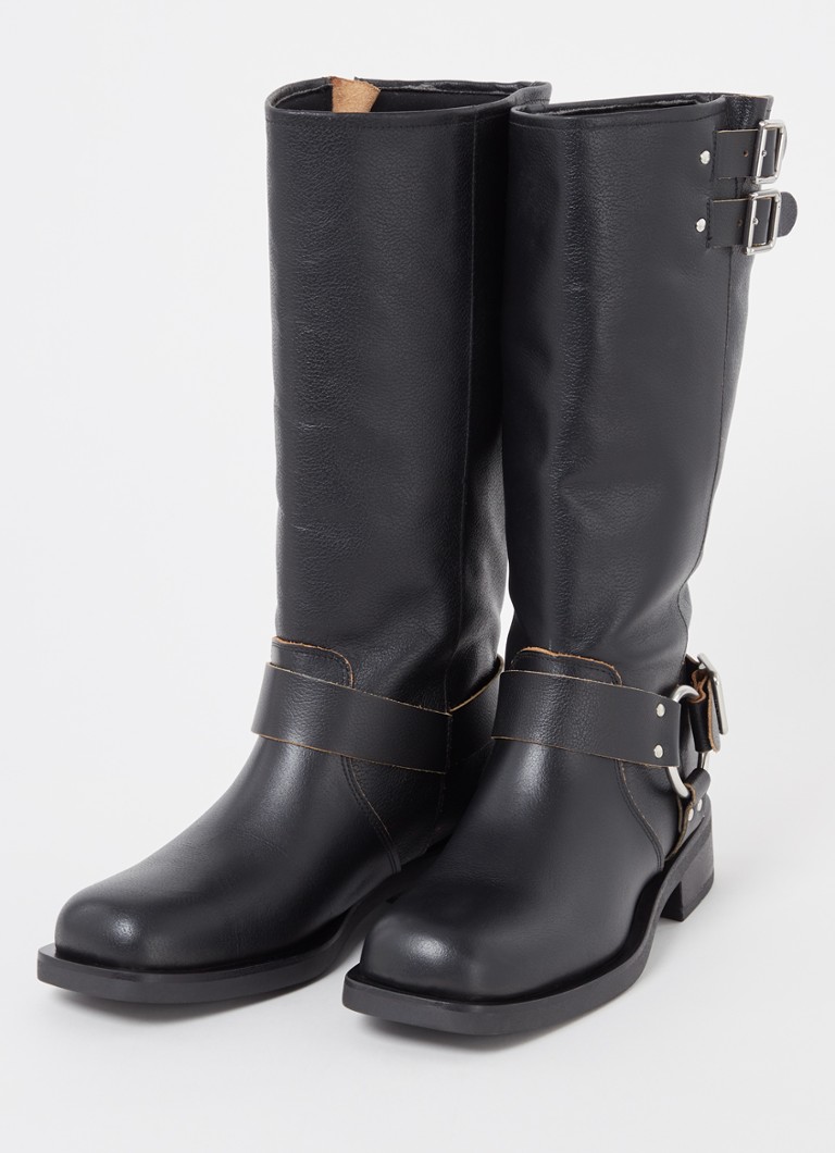 Dune London  Totoe laars van leer met gespdetail
