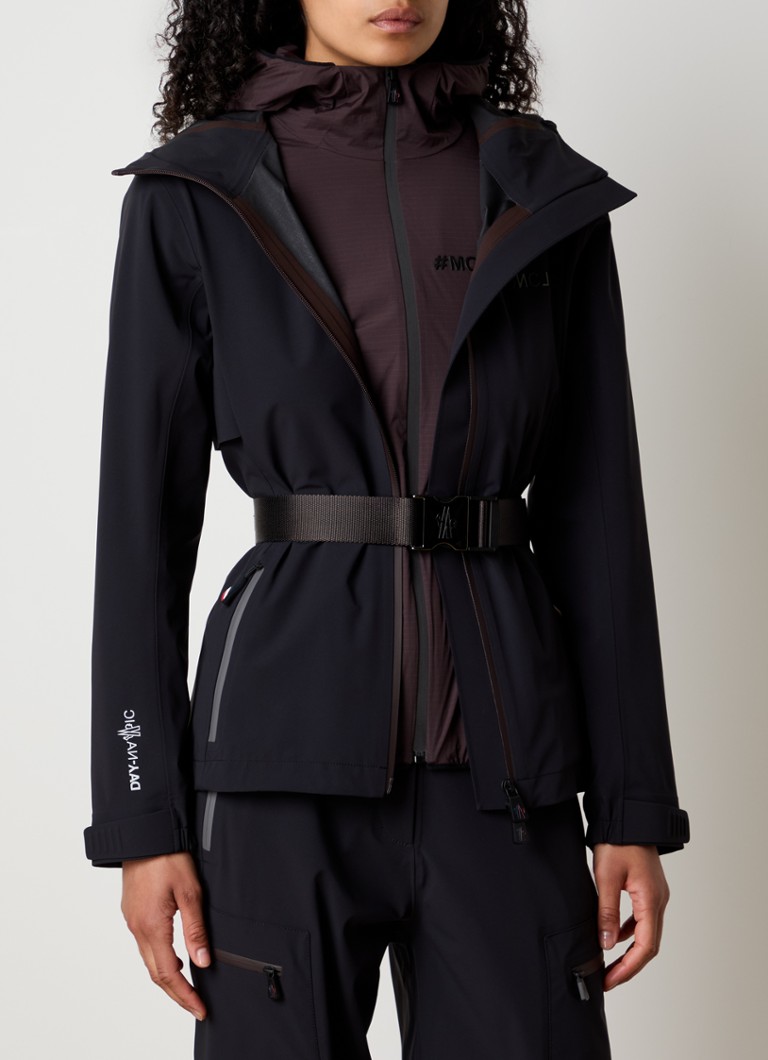Μπουφάν Moncler Fex softshell με κουκούλα και ζώνη